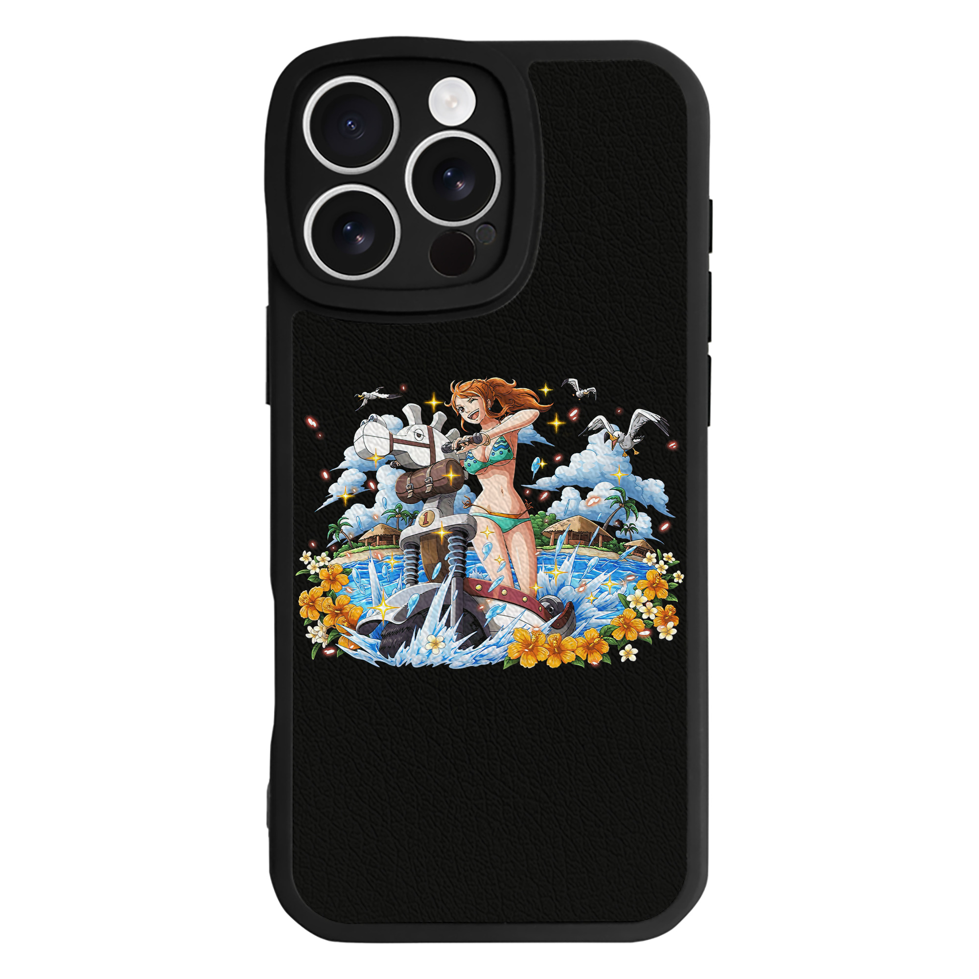 （画像用） ワンピース ナミ ONE PIECE Nami 【iPhone 16シリーズ対応】シリコンスマホケース（レザー調） 材質：シリコン